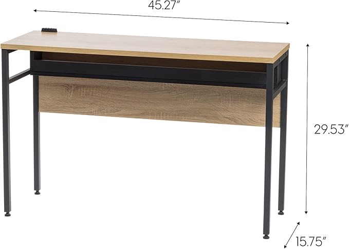 IRIS OWDN-1252 Computer Desk with Organizer and Cable Tray, 45" - Rustic, Wood
