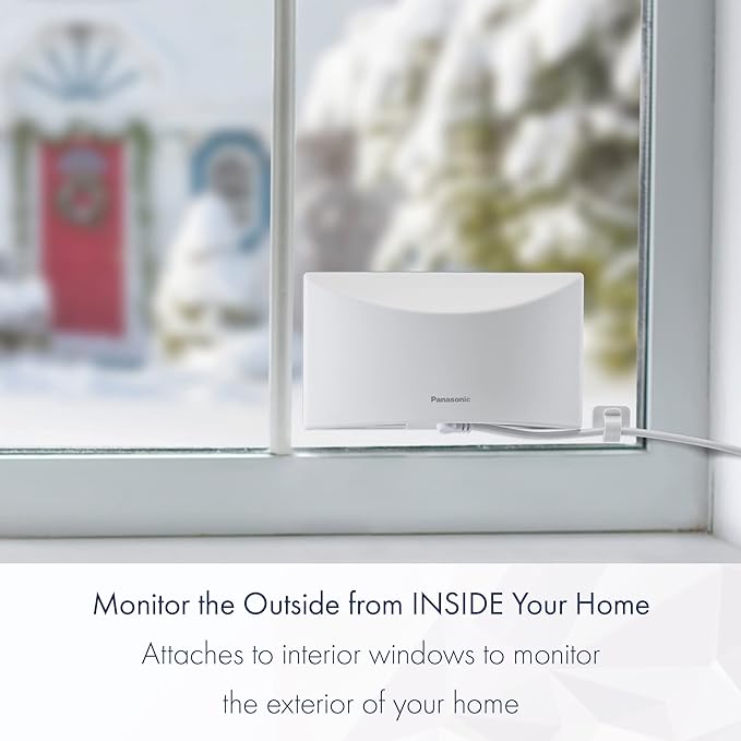 Panasonic HomeHawk Window Home Monitoring Camera for Outdoor Monitoring, Mounts to Inside Window, Color Night Vision, Wide Angle, 24/7 Full HD Recording, Person Detection, Alexa Compatible KX-HNC500