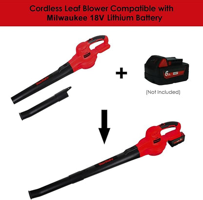 Cordless Leaf Blower, MaxMore for Milwaukee 18V Battery (Battery NOT Included) Handheld Electric Jobsite Air Blower 100CFM 118MPH Powerful for Lawn Care/Snow Blow/Yard Clean