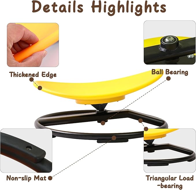 Kids Sensory Chair for Autism Kids Swivel Chair, Sensory Spin Chair Seat Improve Physical Coordination Wobble Chair for Kids Sit and Spin Relief of Motion Sickness
