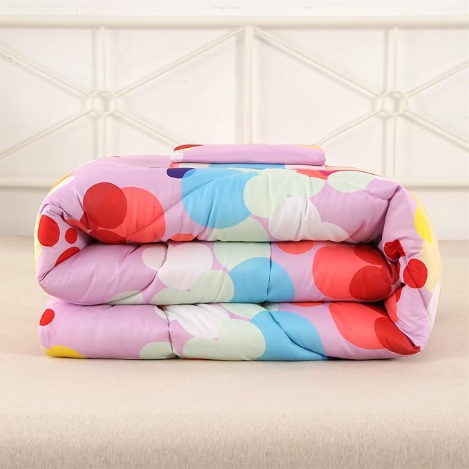 ENCOFT Pink Comforter Set Full for Girls and Boys Premium 3 Piece Rainbow Colorful Bubbles Bedding Set Kids Bed in A Bag All Season Comfortable for Teens and Adults with 1 Comforter and 2 Pillowcases