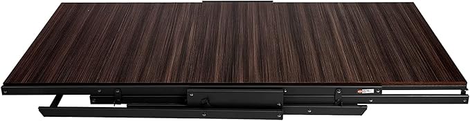 Origami modern 2 in 1 shelf to table Style, Organizer Deco Rack magically turn to a table/desk in a second, fully assembled, patent pending, Black/walnut (STT-WLN)