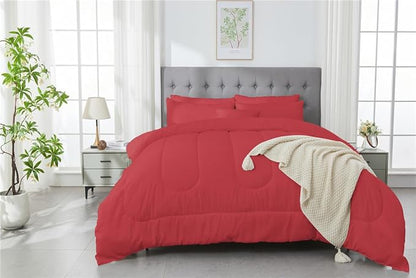3 Piece Solid Color All Season Bedding Comforter Set Microfiber Soft Lightweight Bedding Set for Kids Teens Adults Room Decor with 1 Comforter and 2 Pillowcases King