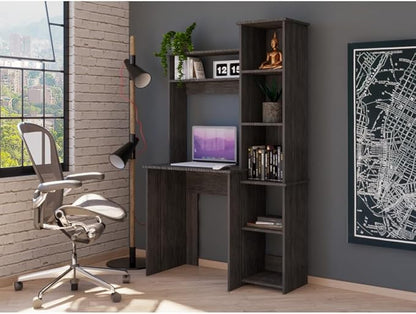 NicBex Laik-DW-00074-DX Desks, 38.7" W x 17.8" D x 63.9" H, Smokey Oak