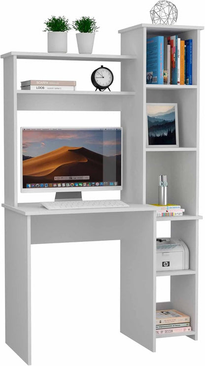 NicBex Laik-DW-00076-DX Desks, 38.7" W x 17.8" D x 63.9" H, White
