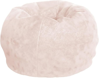 Flash Furniture Dillon Small Blush Furry Bean Bag Chair for Kids and Teens