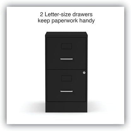 Alera 2806262 14 in. x 18 in. x 24.1 in. Soho 2-Drawer Vertical Letter File Cabinet - Black