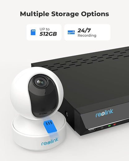 REOLINK E1 Zoom Indoor Security Camera, 2.4/5GHz Dual Band WiFi, 5MP Plug-in Pet Camera, 360 Degree Baby/Dog Monitor with 3X Optical Zoom, Auto Tracking, Person/Pet Detection,5V/2A DC