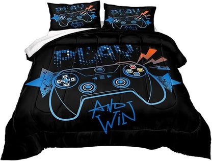 Gaming Comforter for Boys Teen,Game Contoller Bedding Set for Boys Kids,Down Alternative Comforter for All Season,Gamer Home Decor for Boys Comforter Set (Comforter-Game21, Twin)