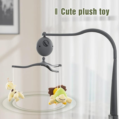 5 in 1 Infant Newborn Baby Crib,Baby Bassinet Bedside Cribs,Pack and Play with Bassinet and Changing Table,Portable Travel Baby Playpen with Bassinet Toys & Music Box,Portable Travel Crib,Dark Gray