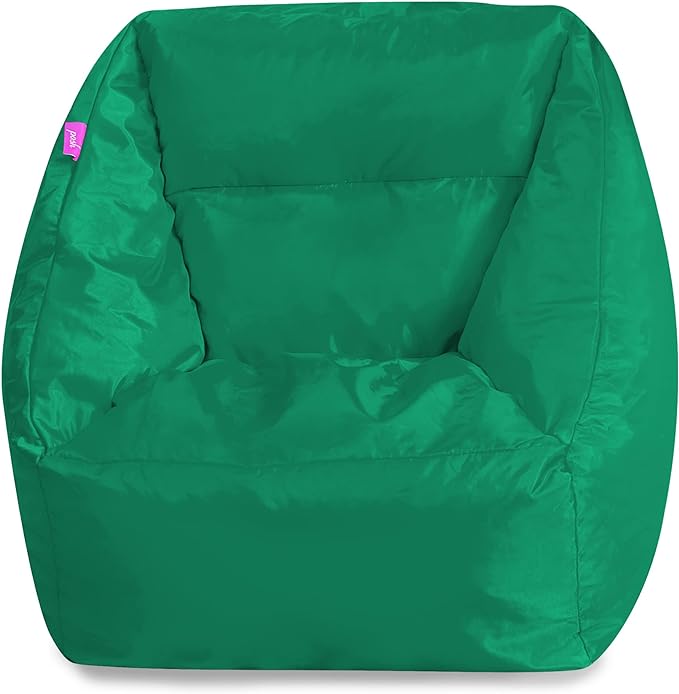 Posh Creations Structured Comfy Bean Bag Chair for Gaming, Reading, and Watching TV, Coronado Chair, Microsuede - Tide Pool