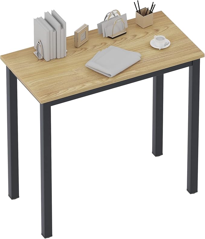 SogesGame Small Computer Desk, 31.5 inches Small Office Desk Computer Table Study Writing Desk Workstation for Home Office, Teak Black
