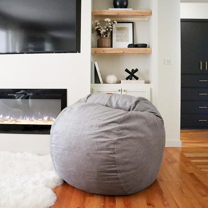 CordaRoy's Chenille Bean Bag Chair, Convertible Chair Folds from Bean Bag to Lounger, As Seen on Shark Tank, Charcoal - Full Size
