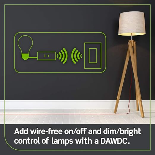 Leviton Decora Smart Dimmer Plug, Wi-Fi 2nd Gen, Works with Matter, My Leviton, Alexa, Google Assistant, Apple Home/Siri & Wire-Free Anywhere Companions for Switched Outlet, D23LP-2RW, White