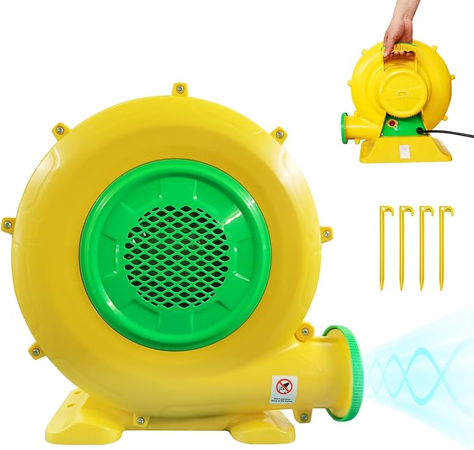 Air Blower, 480W 0.64HP Bounce House Blower, Portable Inflatable Bubble House Blower, Perfect for Inflatable Bounce House, Bouncy Castle, Jumper, Water Slid, Blower Corded(480 Watt 0.6HP)