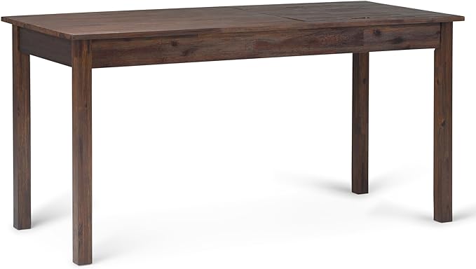 SIMPLIHOME Monroe SOLID WOOD Rustic 60 inch Home Office Desk, Writing Table, Workstation, Study Table Furniture in Distressed Charcoal Brown