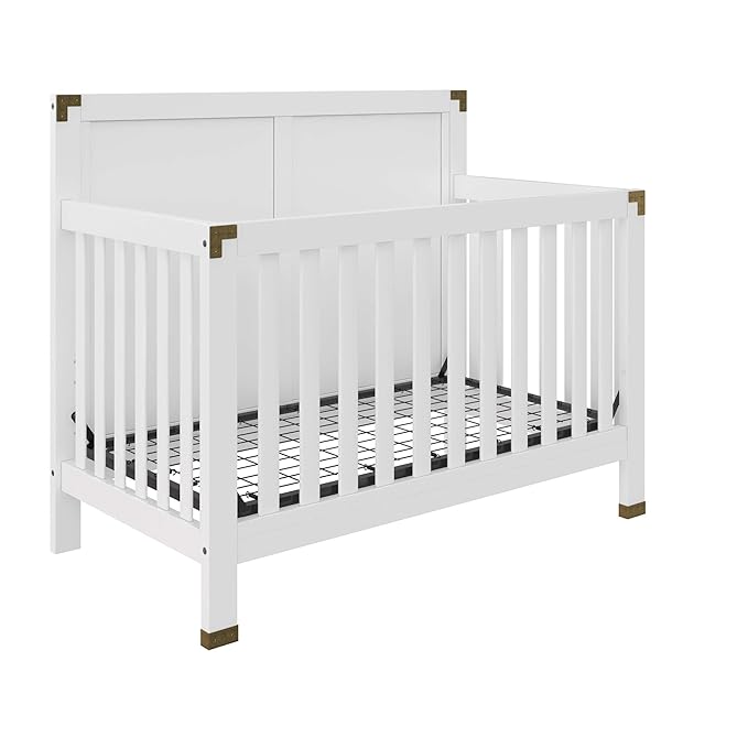 Baby Relax Miles 5-in-1 Convertible Crib, Nursery Furniture, Classic White