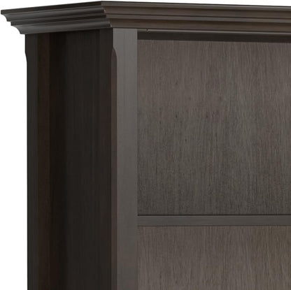 SIMPLIHOME Amherst SOLID WOOD Transitional 5 Shelf Bookcase for The Living, Study Room and Office, 36 inch, Hickory Brown