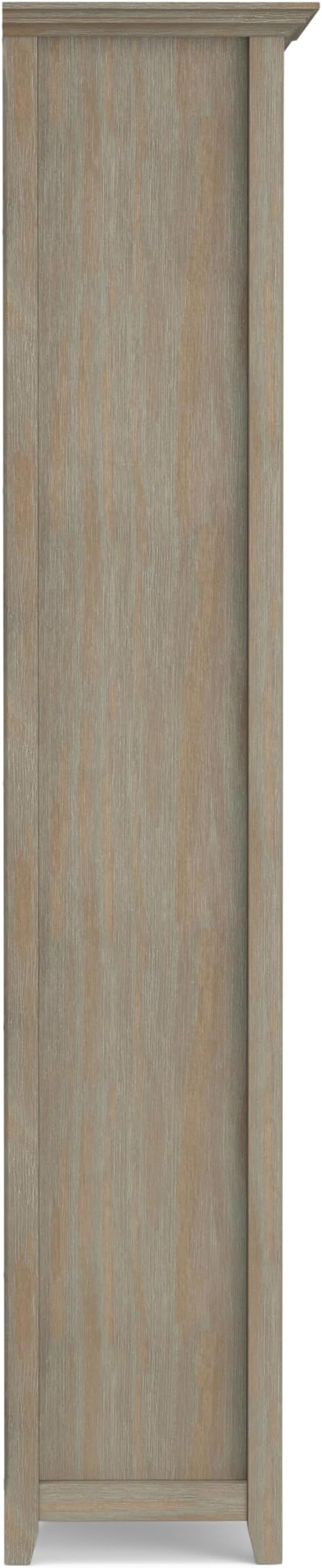 SIMPLIHOME Amherst SOLID WOOD 30 Inch Transitional 5 Shelf Bookcase in Distressed Grey, For the Living Room, Study Room and Office