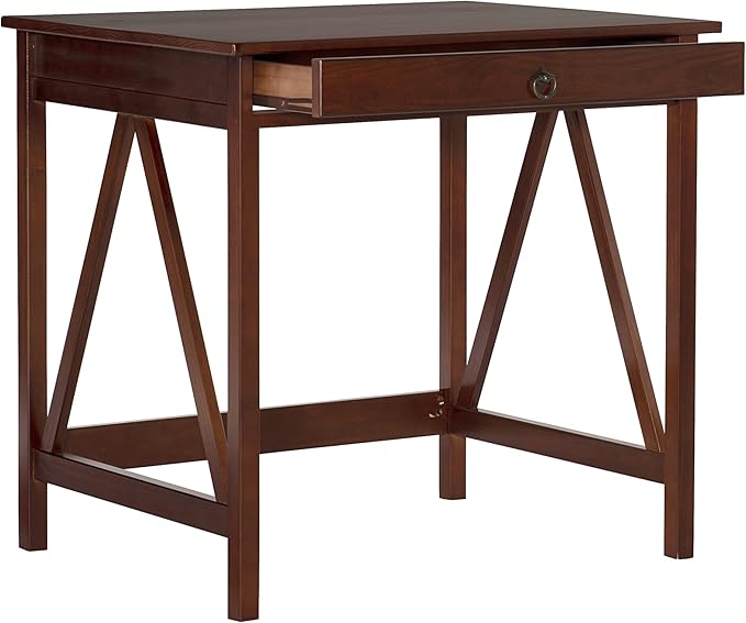 Linon Home Dcor Titian Laptop Desk, Antique Tobacco, 31.5" W x 24.02" D x 30" H
