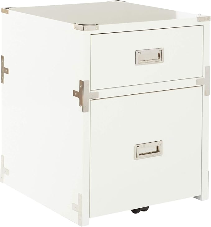 OSP Home Furnishings Wellington 2-Drawer File Cabinet, White
