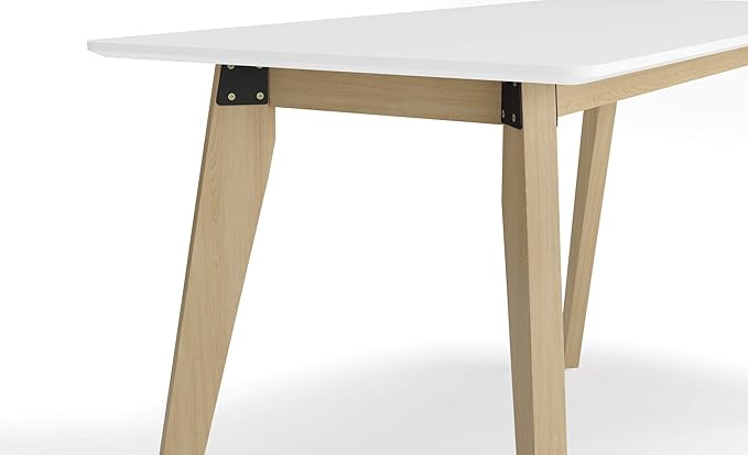 HON Basyx BSX55WPLTWH Modern Home Office Wood Computer Desk, 55", White