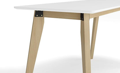 HON Basyx BSX55WPLTWH Modern Home Office Wood Computer Desk, 55", White
