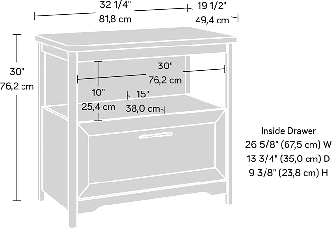 Sauder Coral Cape Lateral File, L: 32.21" x W: 19.45" x H: 30.00", Sindoori Mango Finish