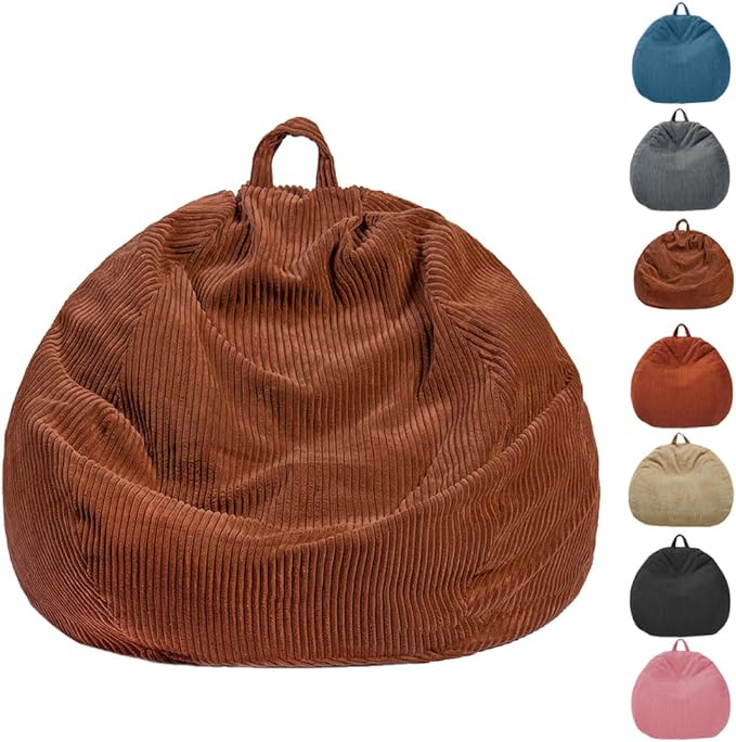 Bean Bag Chairs Cover (No Filler), for Adults,Teens,Kids,[Small 32 * 28 in] Coffee