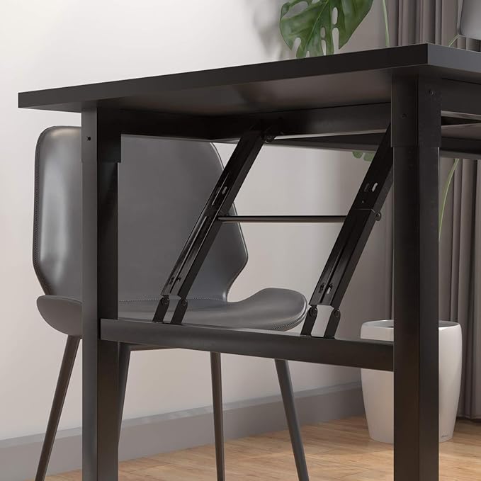 DlandHome Folding Computer Desk Table 47inch Writing Desk No Need Installation Home Office Folding Table Workstation