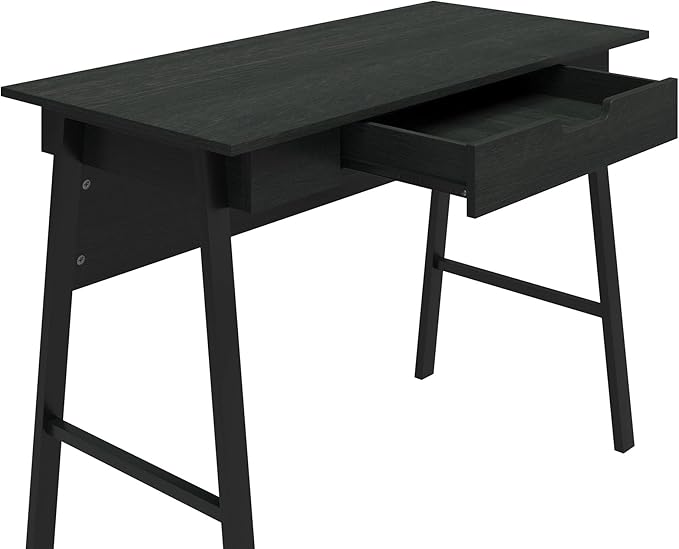 Ameriwood Home Oxford Computer Desk with Drawer, Black Oak
