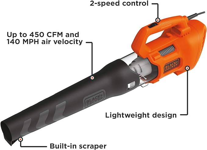 BLACK + DECKER Electric Axial Leaf Blower (BEBL750