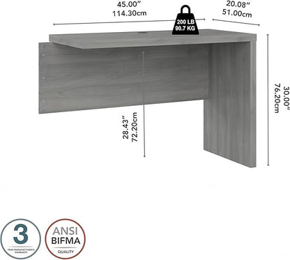 Bush Business Furniture Echo Desk Return/Bridge, Modern Gray