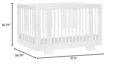 Babyletto Yuzu Convertible All-Stages Bassinet, Midi, Full-Size Crib in White, Greenguard Gold Certified, Portable & Adjustable with Conversion Kits and Pads Included
