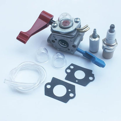 kipa Carburetor with Fuel line Spark plug Gasket kit for Poulan FL1500 FL1500LE Weedeater Sears Craftsman Leaf Blower Replace ZAMA C1U-W12B C1U-W12A Replace Husqvarna OEM # 530071629