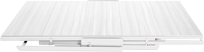 Origami Modern 2 in 1 Shelf to Table Style, Organizer Deco Rack Magically Turn to a Table/Desk in a Second,Fully Assembled,White/White US Patent Pending (STT-WHIWHI)