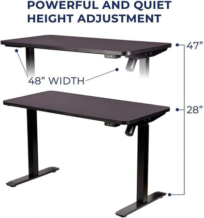 AVIX Whole Piece Electric Standing Desk, 48 x 24 Inches Height Adjustable Desk, Sit Stand Desk Home Office Desks, Black