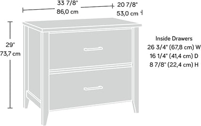 Sauder Summit Station 2-Drawer Lateral File Cabinet, L: 33.86" x W: 20.87" x H: 29.02", Laurel Oak