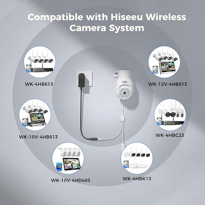 Hiseeu Wireless Security Camera Outdoor, 2.4G/5G 3MP WiFi Camera, Color Night Vision, Auto Tracking, Pan/Tilt, 360° View, Motion Detection, Two-Way Audio, IP66, Work with Alexa, No Monthly Fee
