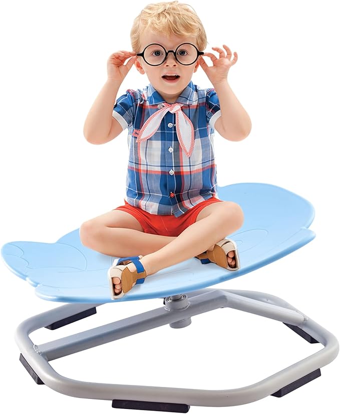 Autism Kids 360° Spinning Swivel Chair.Spinning Chair for Kids Sensory, Kids Swivel Chair Sensory, Sensory Toy Chair, Carousel Spin Sensory Chair, Training Body Coordination (Sky blue)