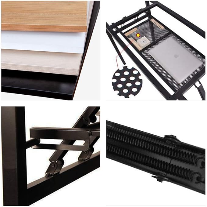 Need Folding Computer Desk with Storage Shelf, 47 inches Home Office Desk Folding Table Computer Workstation Desk, No Assembly Needed, Black