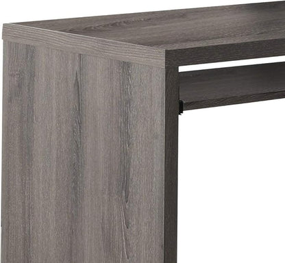Monarch Specialties I Storage-Bookcase Left Or Right Set Up-Corner Desk with Multiple Adjustable Shelves, 60"L, Dark Taupe