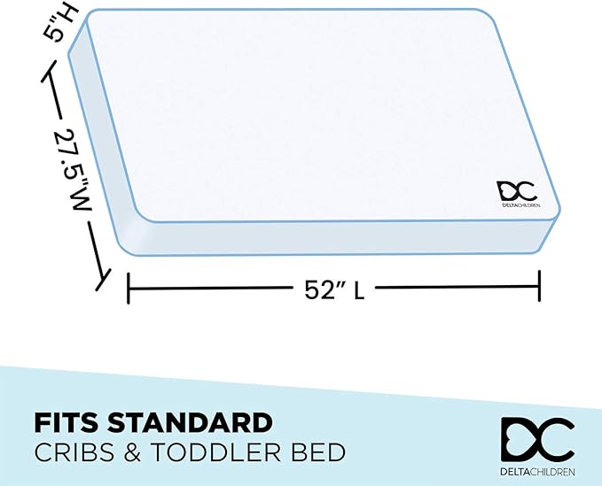Delta Children Heartland 4-in-1 Convertible Crib, Dark Chocolate + Delta Children Twinkle Galaxy Dual Sided Recycled Fiber Core Crib and Toddler Mattress (Bundle)