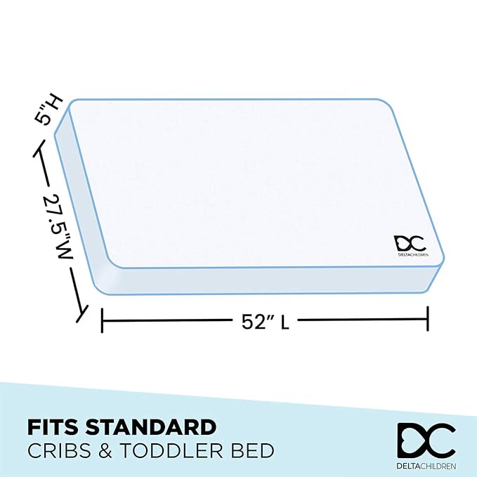Delta Children Twinkle 4-in-1 Convertible Baby Crib, Sustainable New Zealand Wood, Dark Chocolate and Delta Children Twinkle Galaxy Dual Sided Recycled Fiber Core Crib and Toddler Mattress (Bundle)