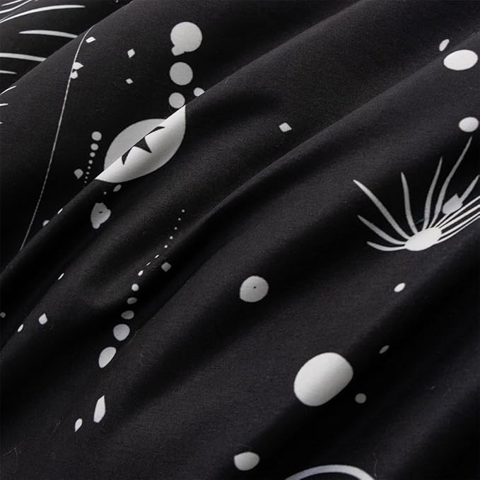 Holawakaka Stars Moon Constellation Print Comforter Set Twin Size Girls Boys Witchy Astrology Zodiac Celestial Bedding Set (Navy Blue,Twin)