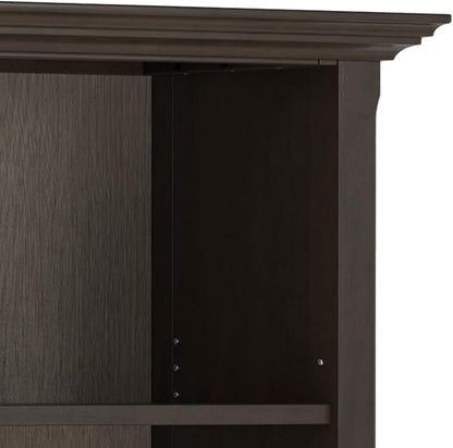 SIMPLIHOME Amherst SOLID WOOD Transitional 5 Shelf Bookcase for The Living, Study Room and Office, 36 inch, Hickory Brown