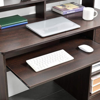 ROCKPOINT Axess Computer Keyboard Tray and Drawer Small Home Office Bedroom, Homework and School Studying Writing Desk for Student with Storage,Chocolate