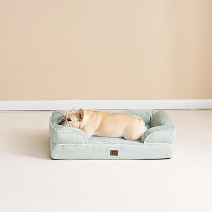 EHEYCIGA Orthopedic Large Dog Bed, Waterproof Memory Foam, Non-Slip Bottom, Sage Green, 41"L x 27"W x 6.5"Th