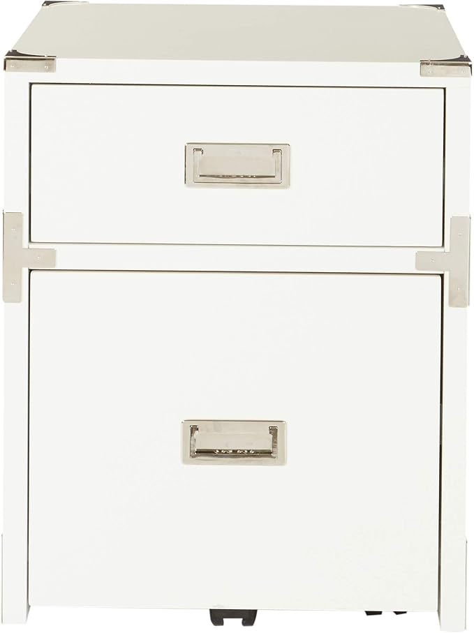 OSP Home Furnishings Wellington 2-Drawer File Cabinet, White