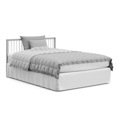 Graco Teddi 5-in-1 Convertible Crib with Drawer (Pebble Gray with White) – GREENGUARD Gold Certified, Crib with Drawer Combo, Full-Size Nursery Storage Drawer, Converts to Toddler Bed